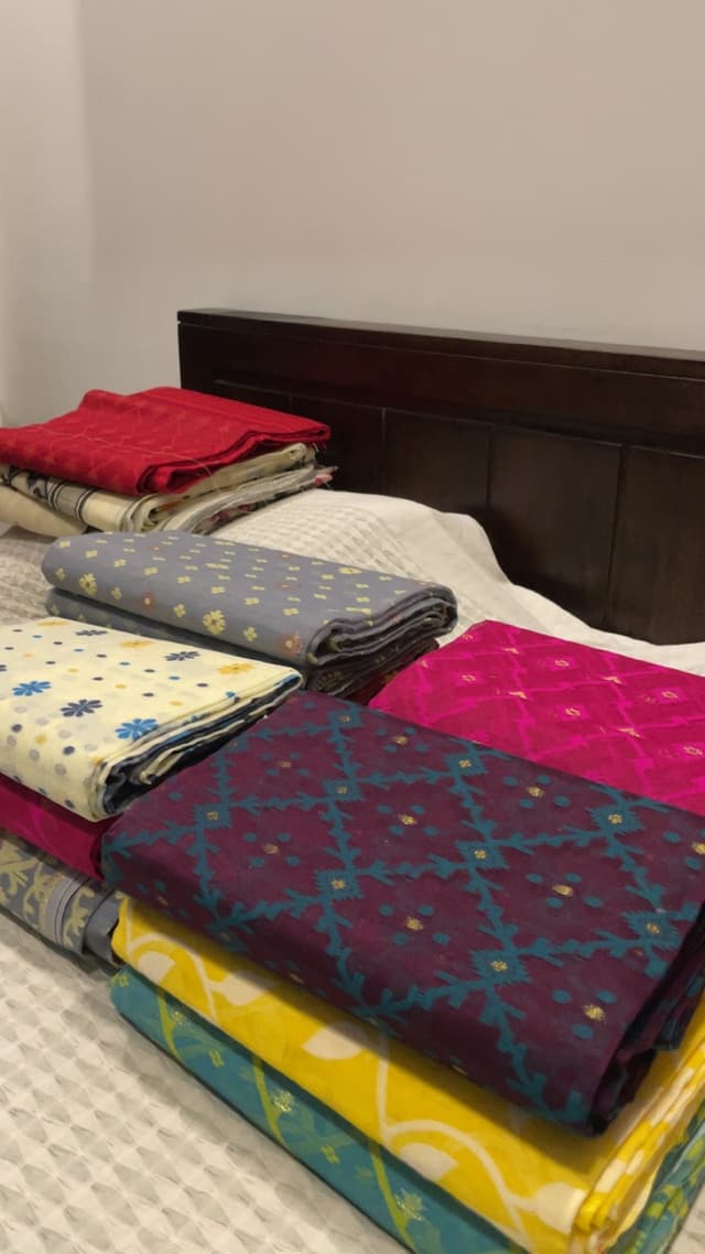Saffron Heritage Jamdani detail
