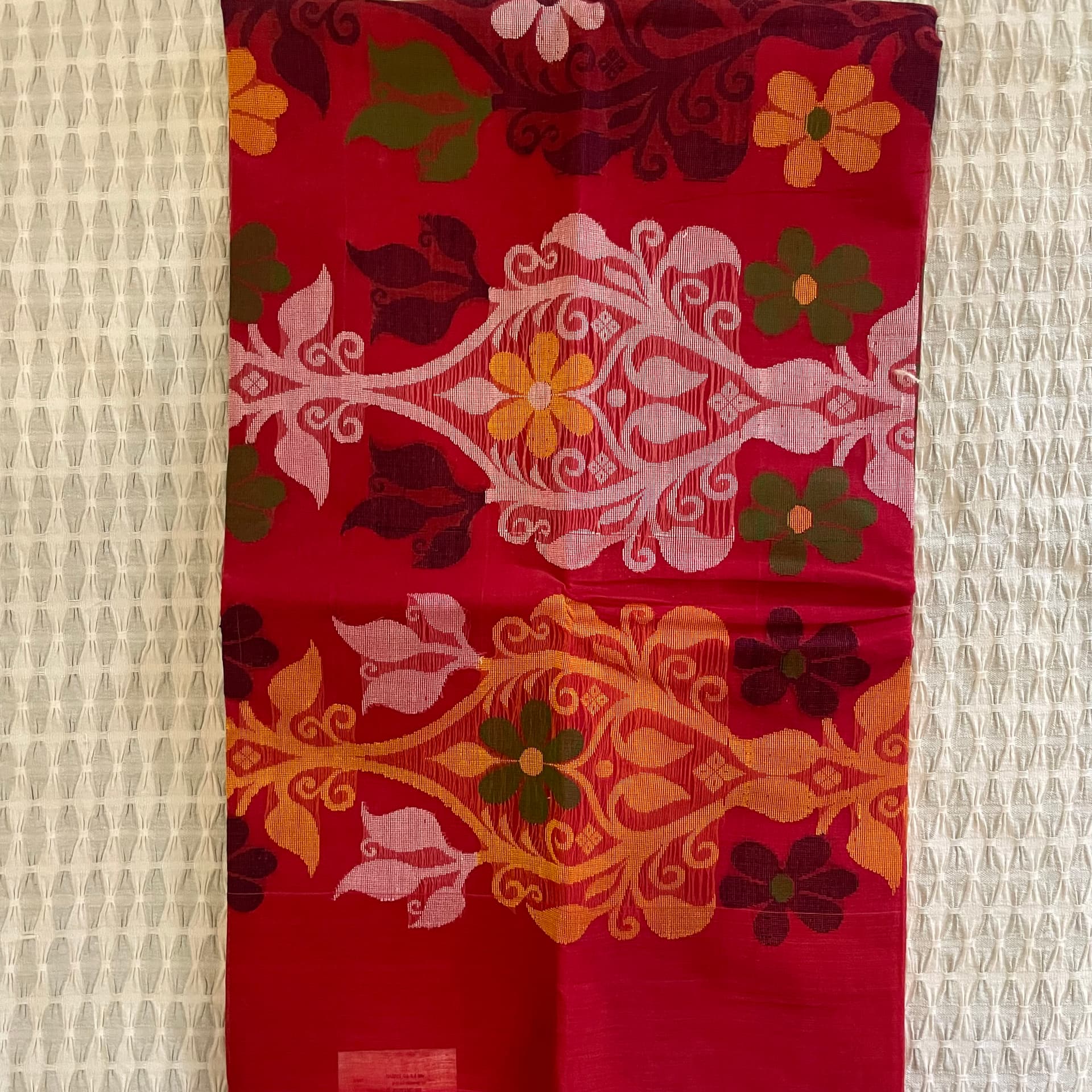 Red Floral Jamdani